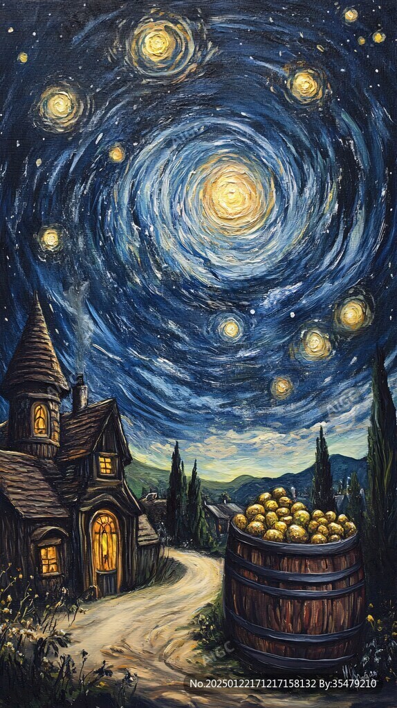 梦幻夜晚立体画