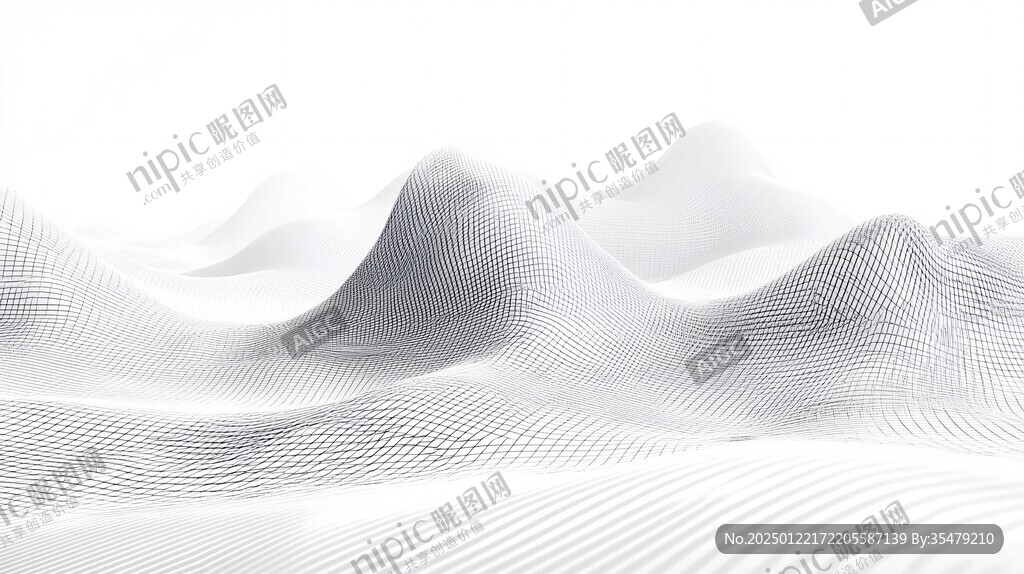 3d波浪线弧线弧形山