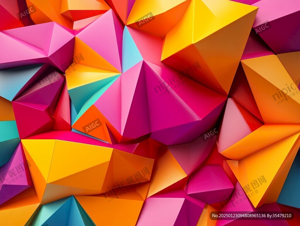 炫彩撞色立体质感背景