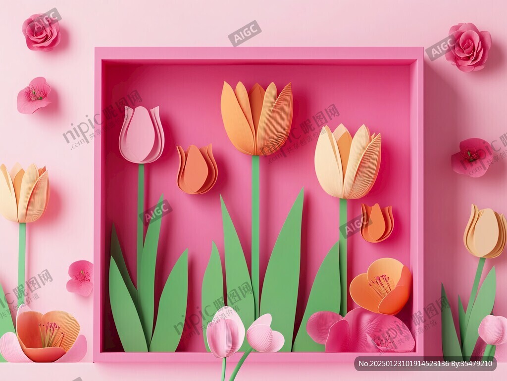3d立体框框郁金香