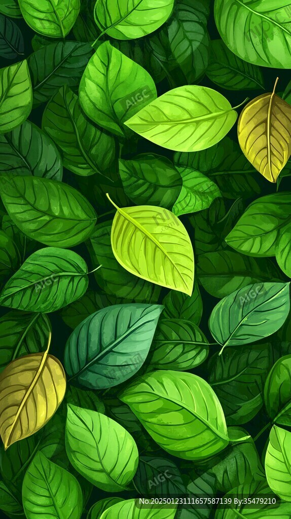 高清绿叶背景图片