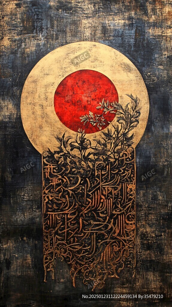 旭日东升仙鹤云纹