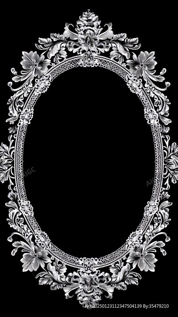 边框灰度图花边黑白图