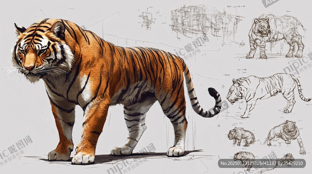 雄壮的动物插画