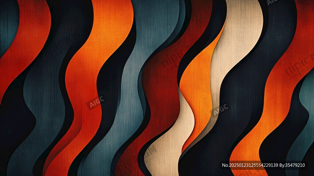 简洁大气拼色曲线纹理