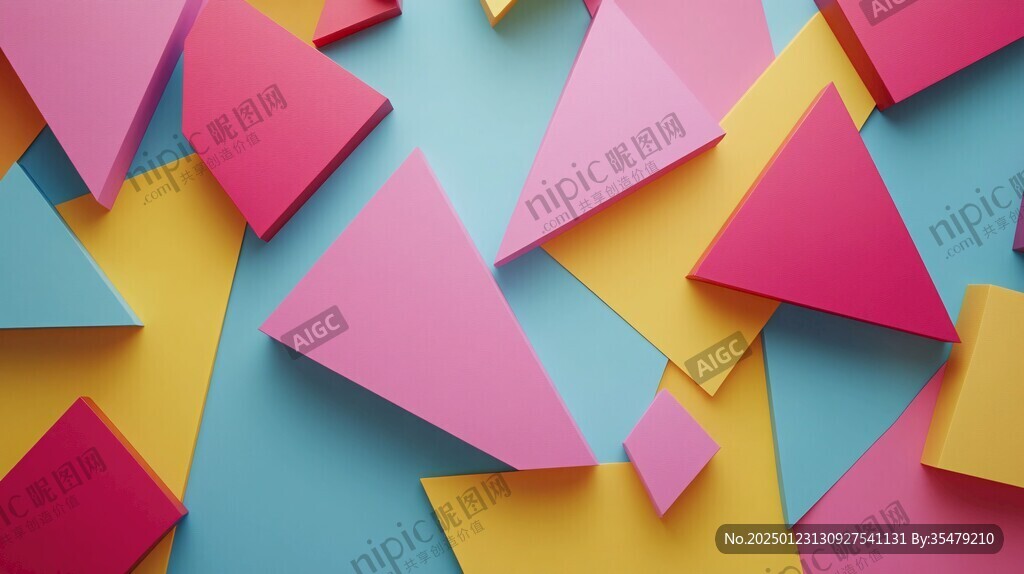 炫彩撞色立体质感背景