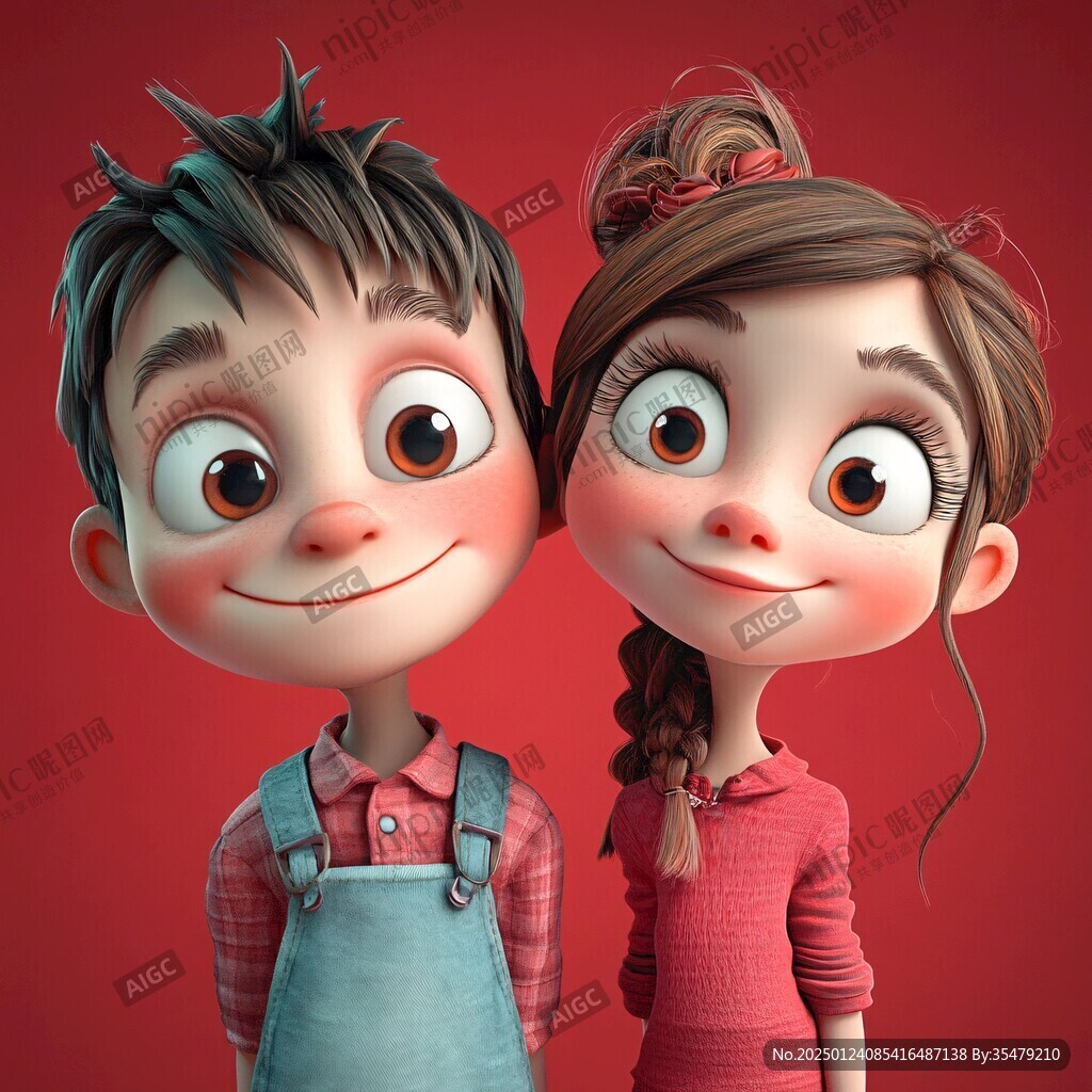 3d男女卡通形象