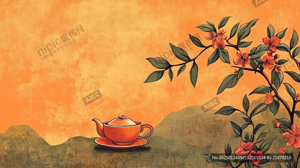 岩茶插画