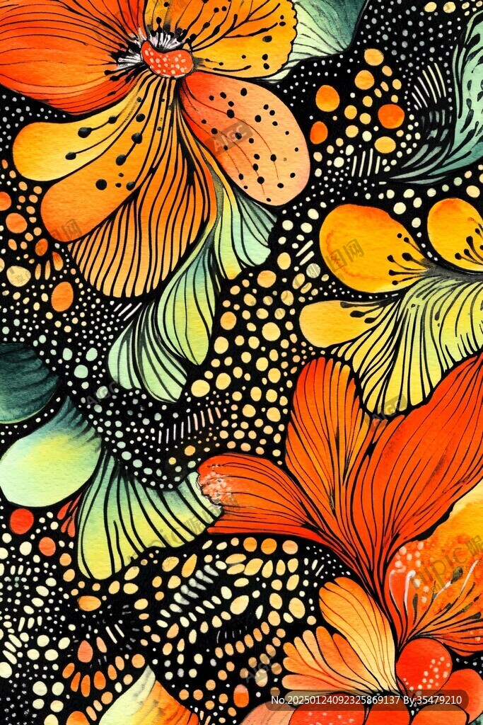 手绘创意百花壁纸