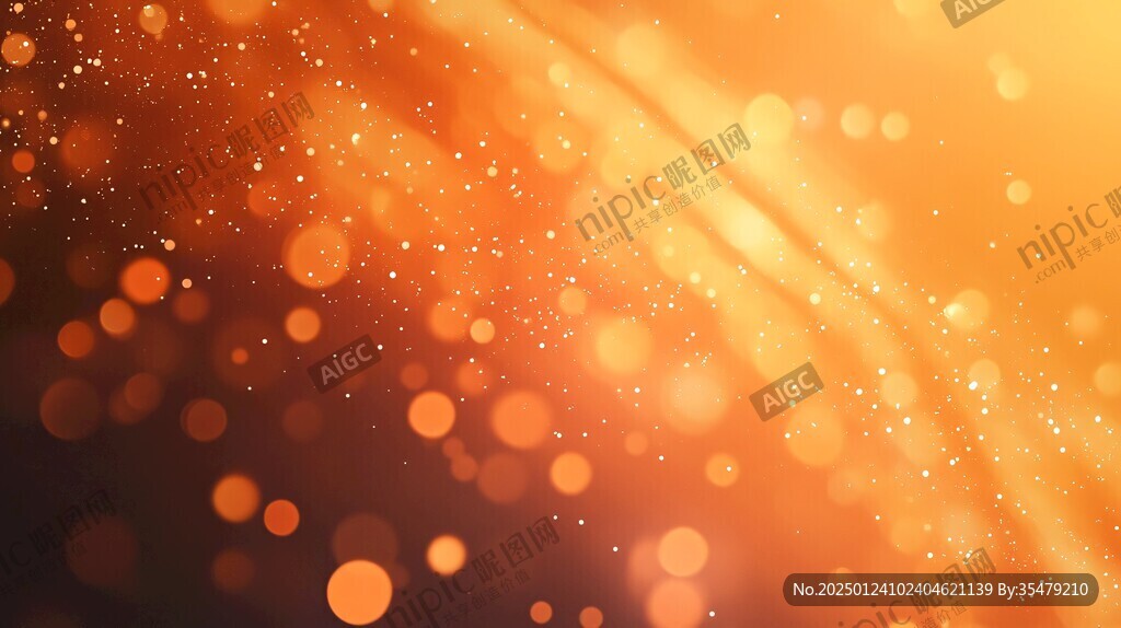 科技感十足的橙色光晕背景图片