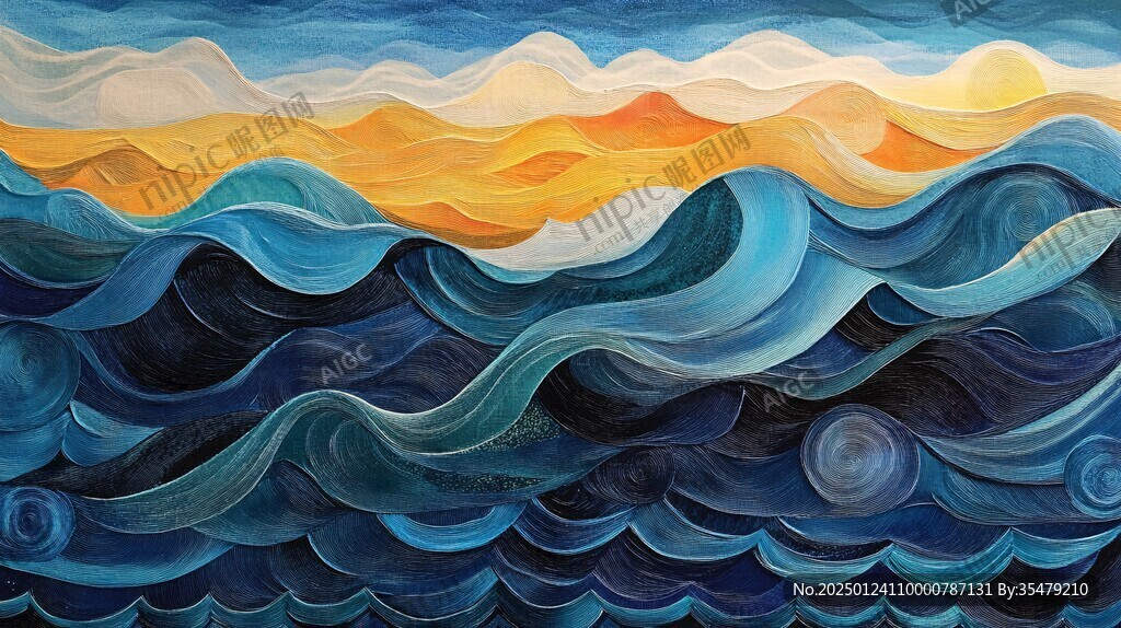 彩色创意海洋流体画