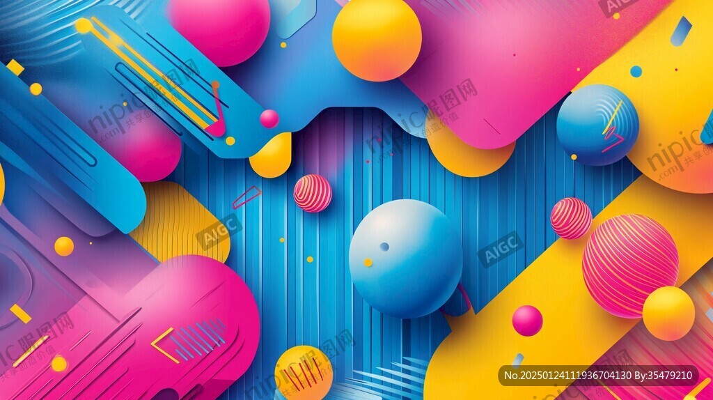 炫彩撞色立体质感背景