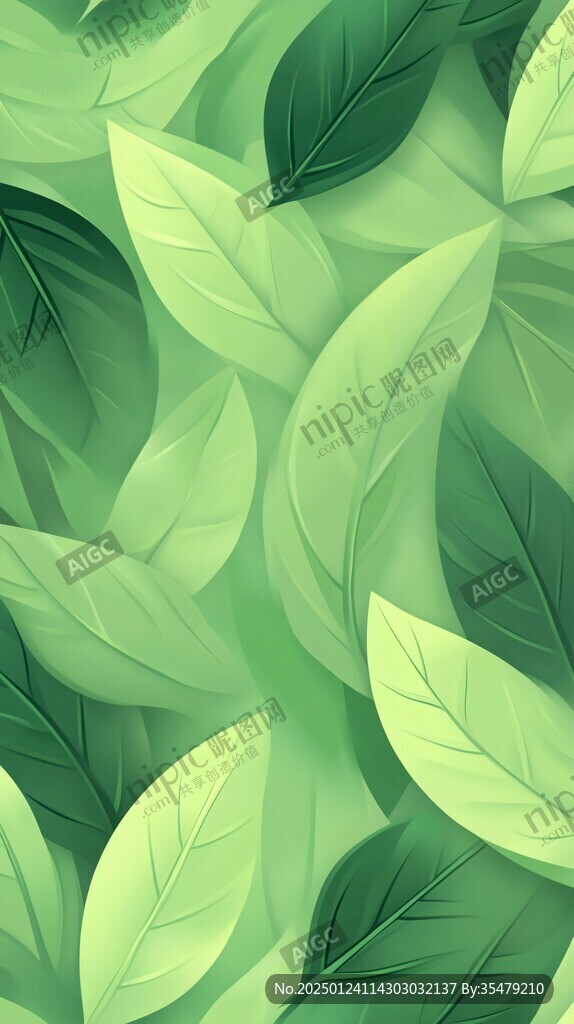 高清绿叶背景图片