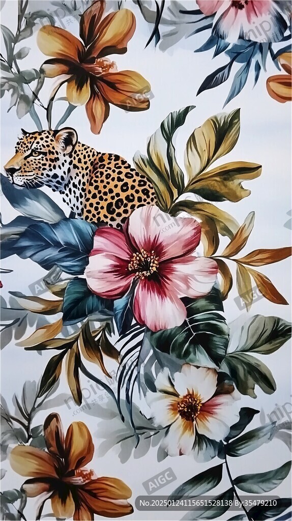 手绘花鸟玻璃画