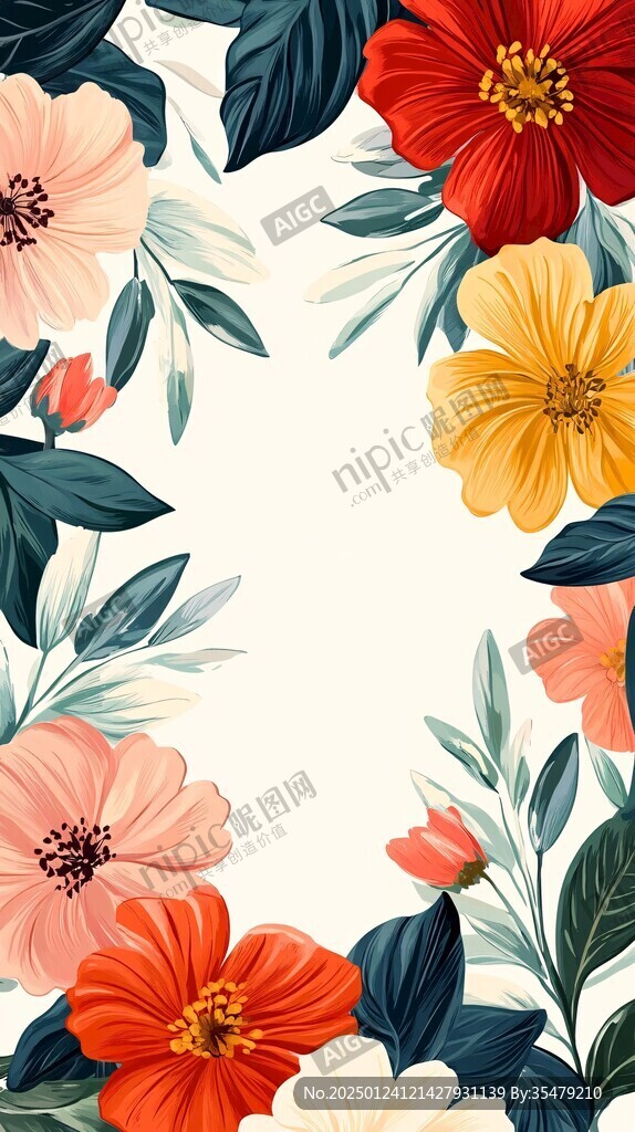 植物背景扁平插画