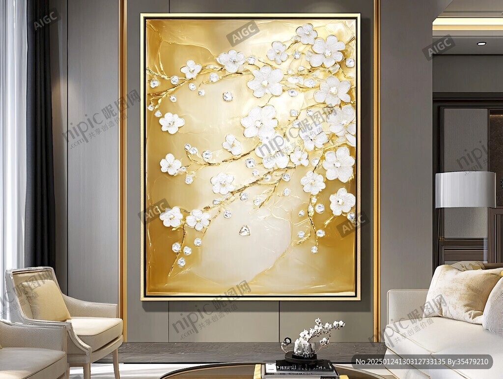 金箔画客厅