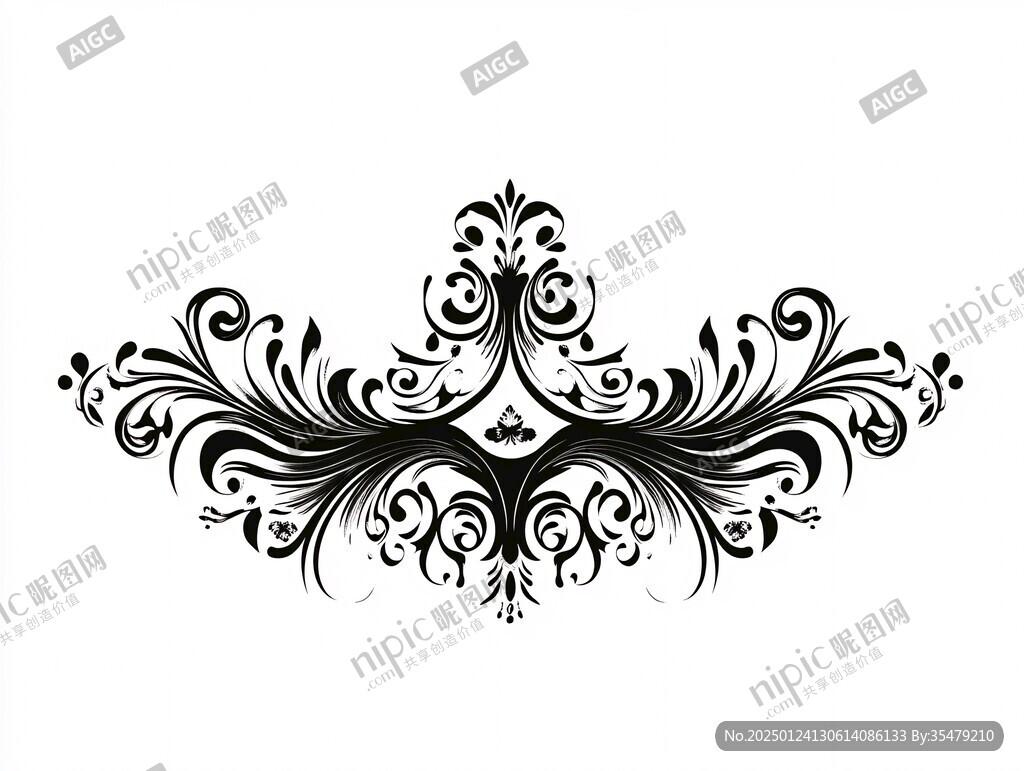 黑色欧式古典花纹