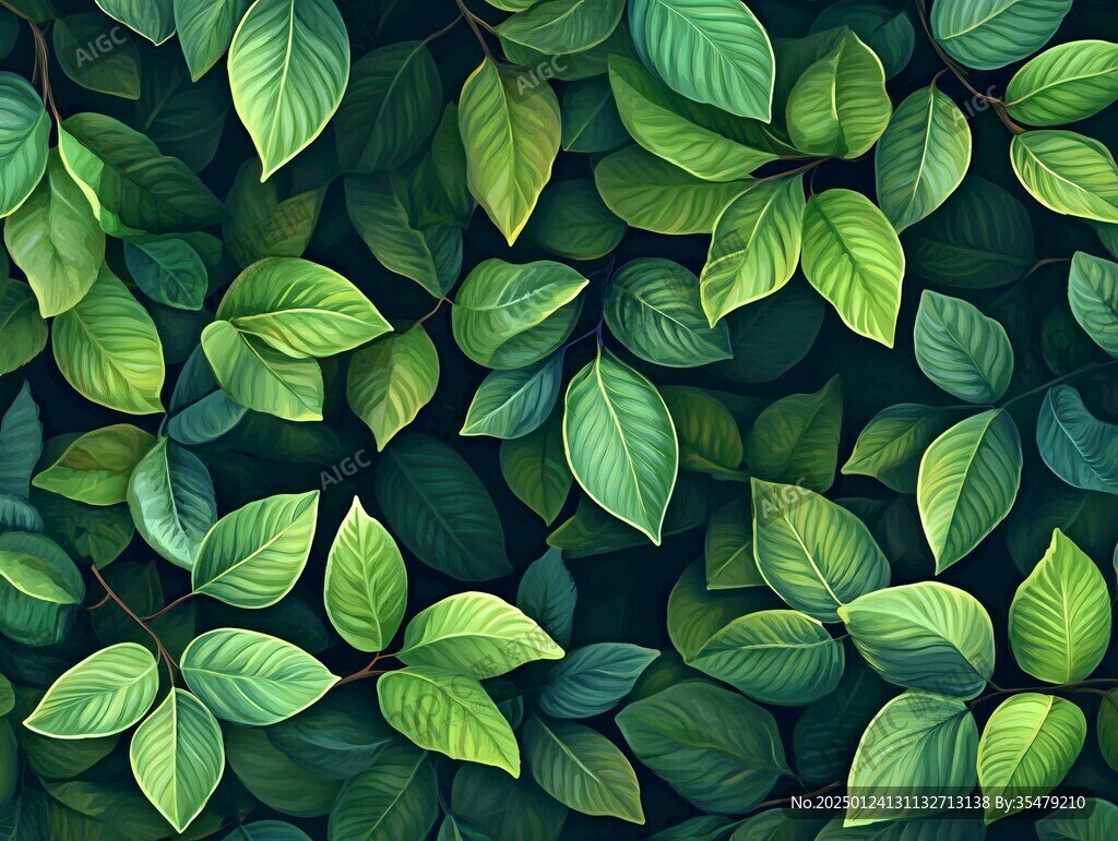 高清绿叶背景图片