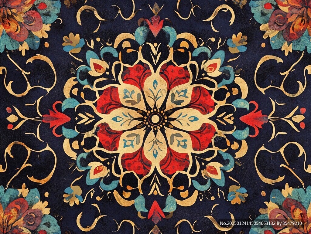 民族风花卉抽象花型