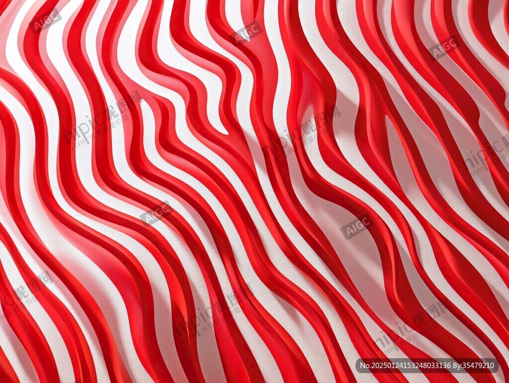 红色波浪纹