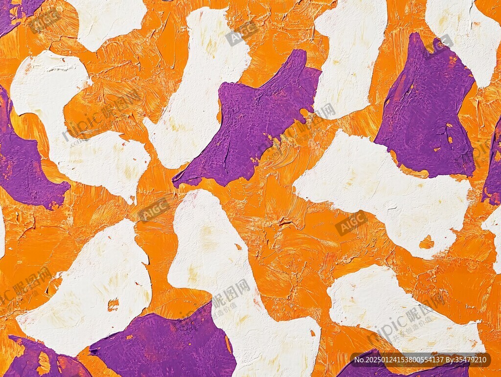 巨幅橙蓝抽象地毯纹