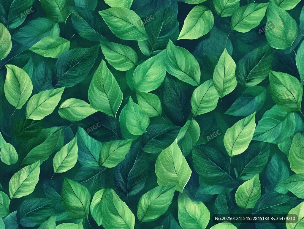 高清绿叶背景图片