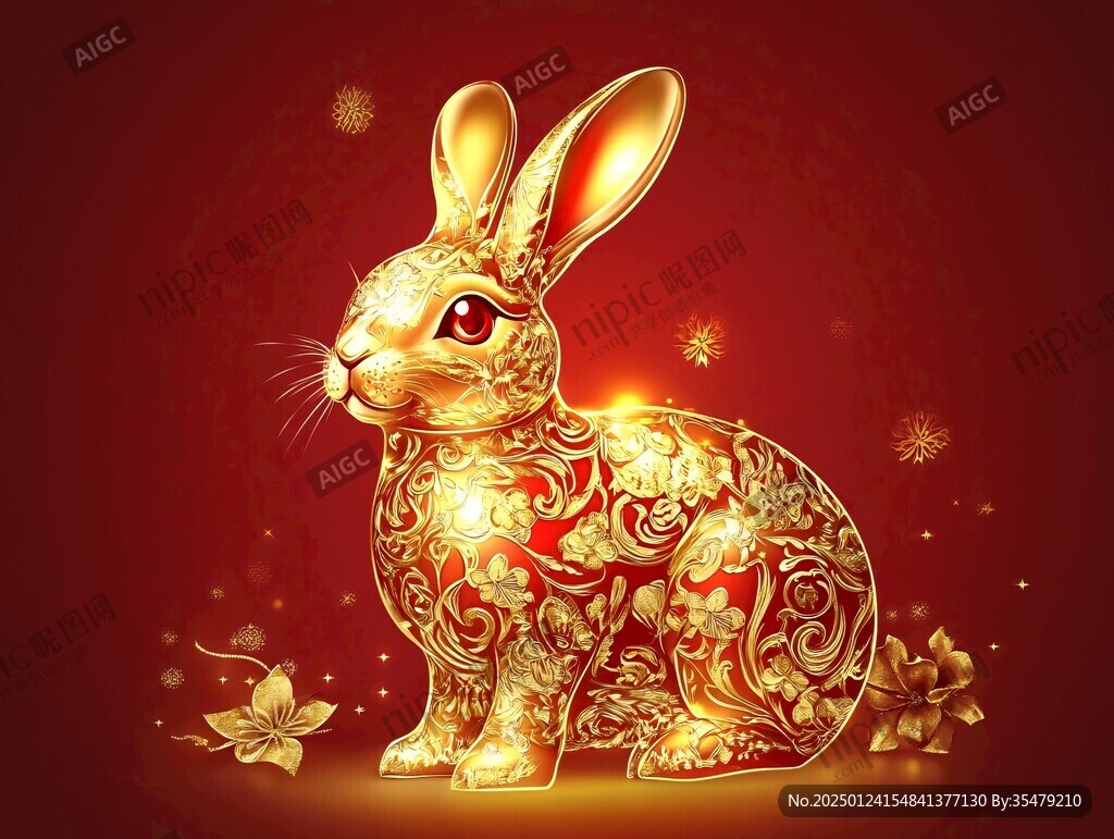 兔年红色壁纸
