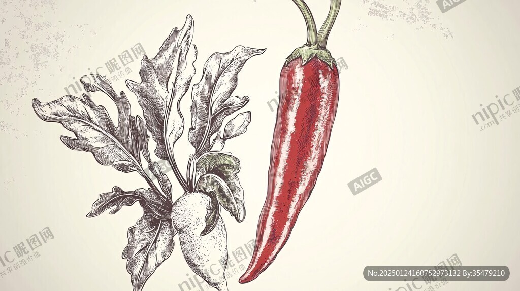 辣椒插画场景图
