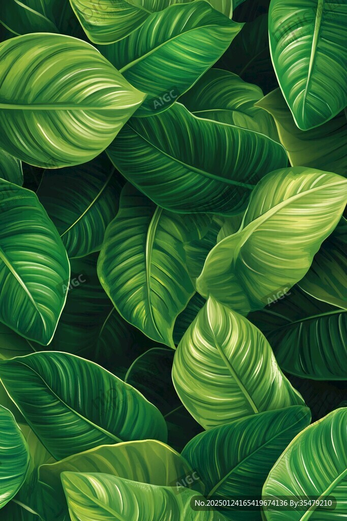 高清绿叶背景图片