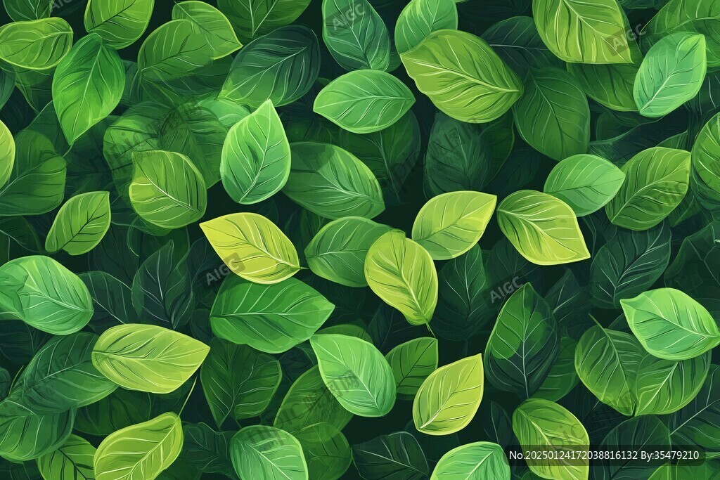 高清绿叶背景图片