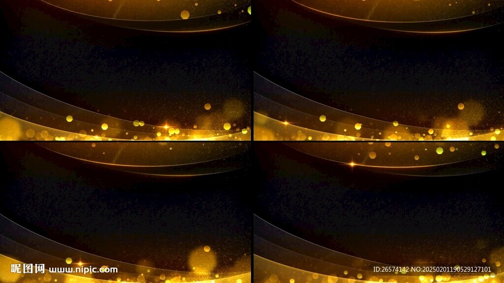 金色光斑粒子线条边框循环通道