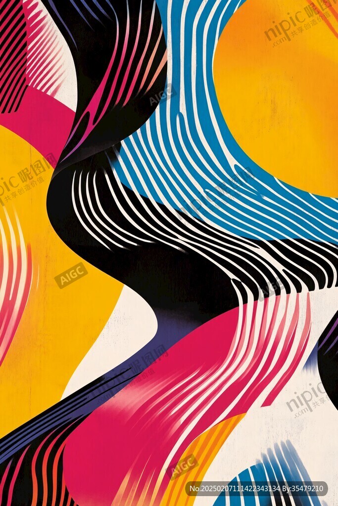 简洁大气拼色曲线纹理