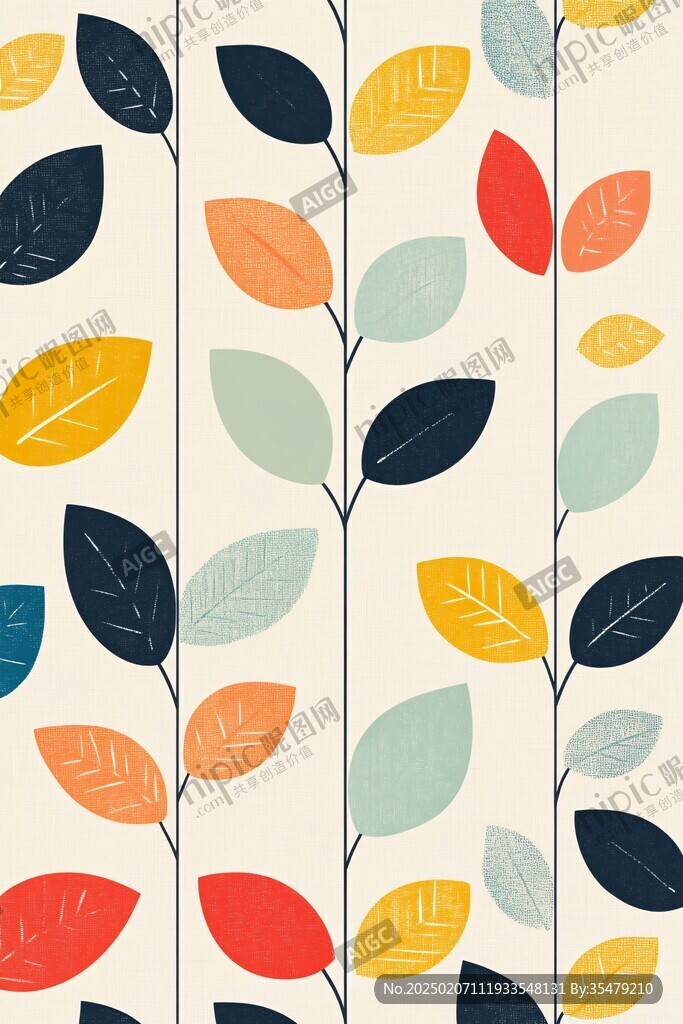 抽象树叶墙纸