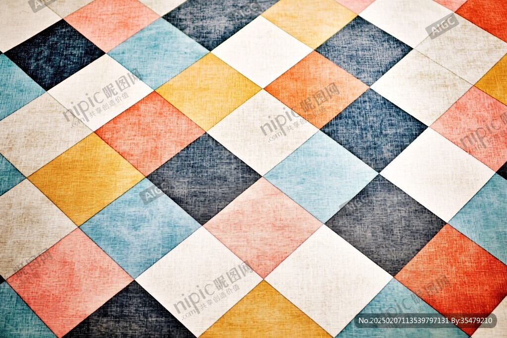 色块拼花背景