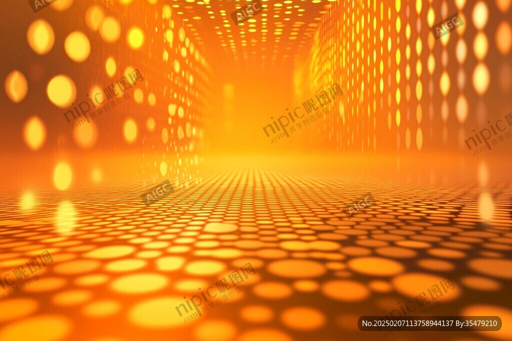 科技感十足的橙色光晕背景图片