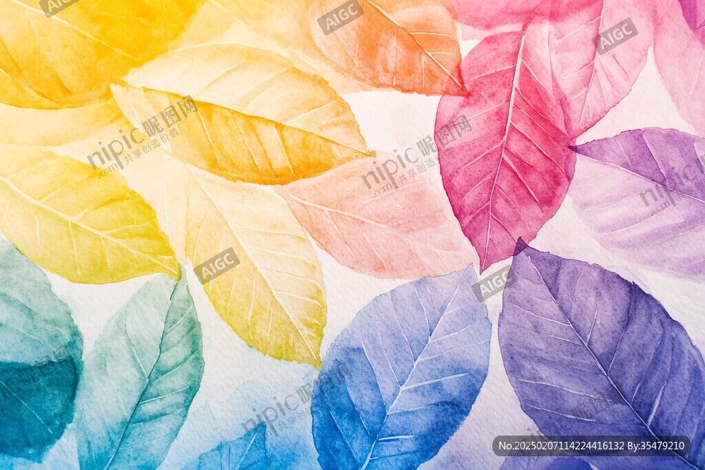 五彩树叶背景实拍