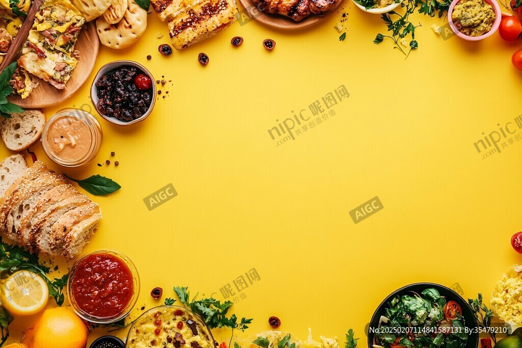 西式美食暖色背景