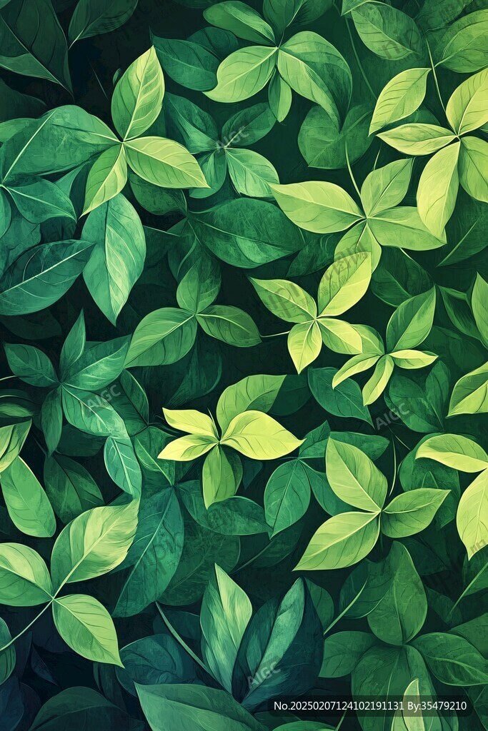 高清绿叶背景图片