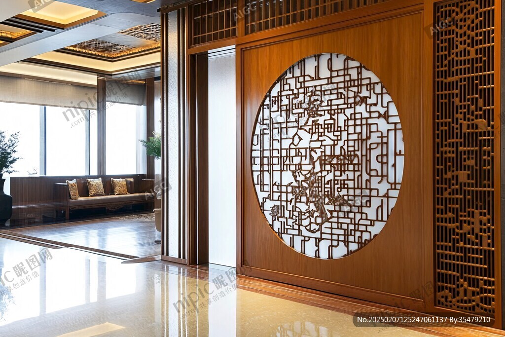 中式雕刻版迎宾区