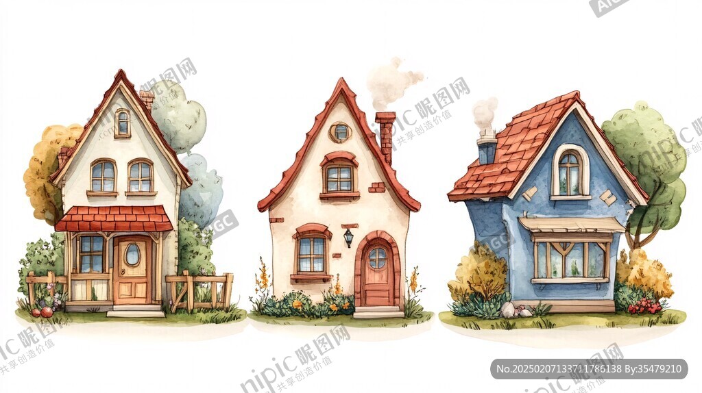 小洋房插画