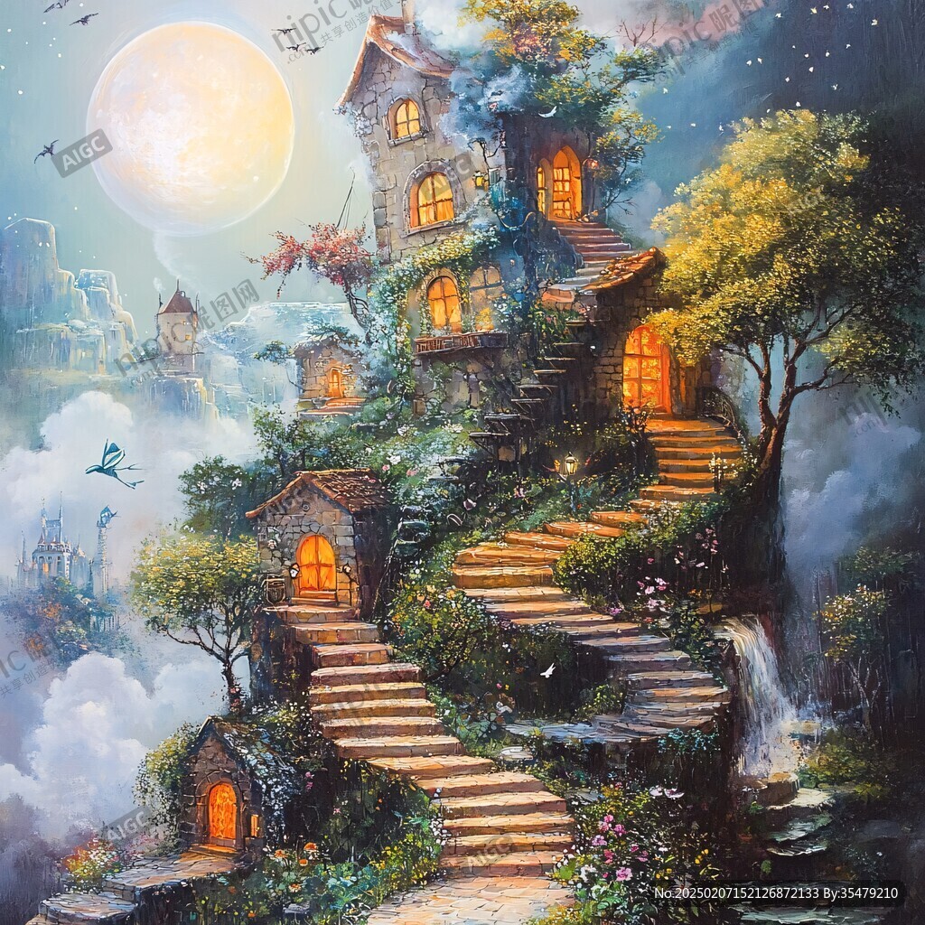 梦幻夜晚立体画