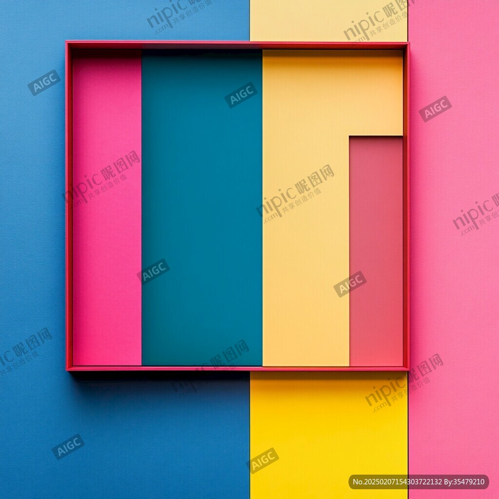 炫彩撞色立体质感背景