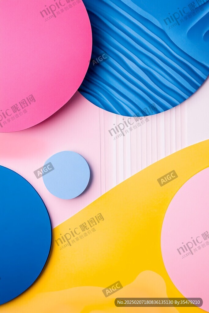 炫彩撞色立体质感背景