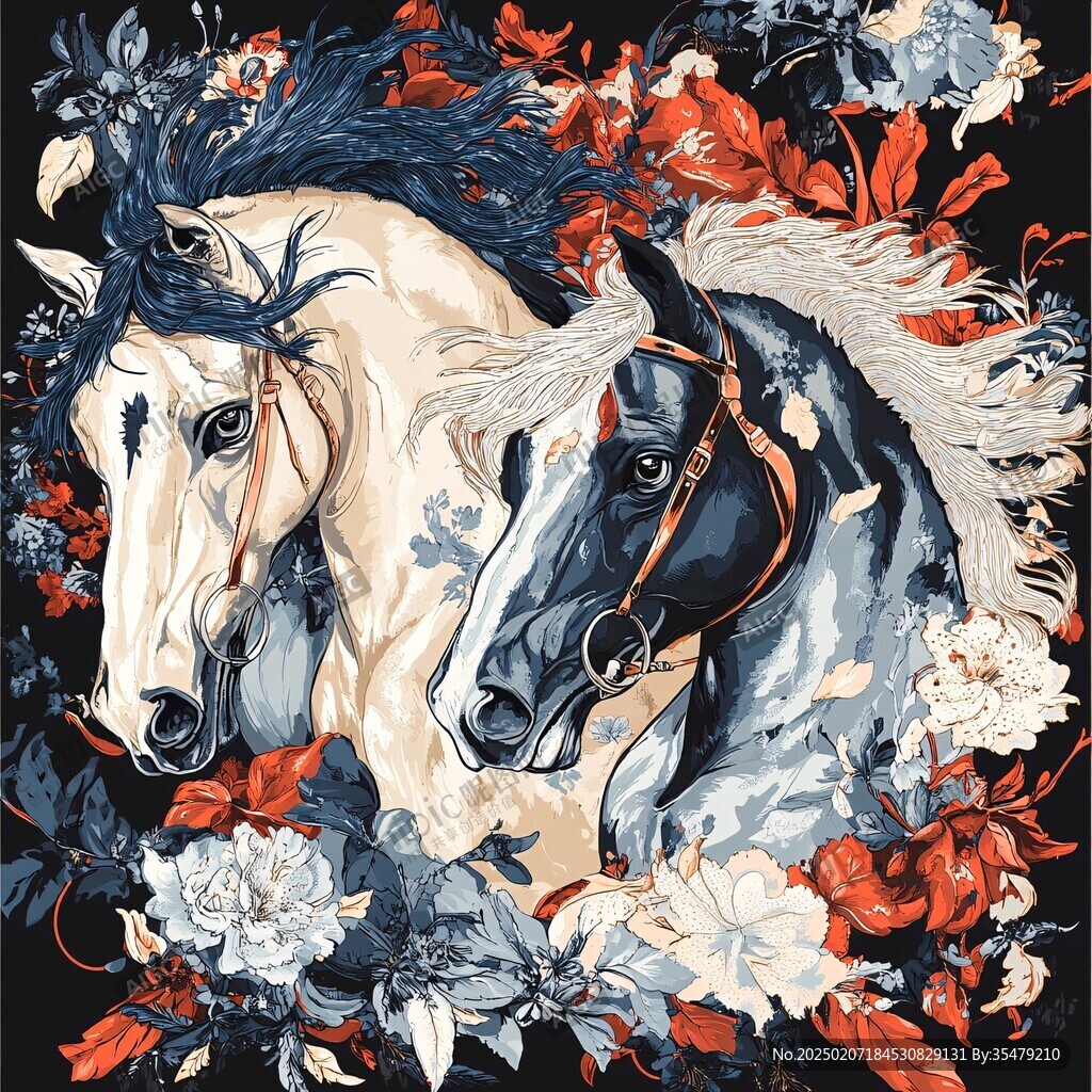 3d浮雕马装饰画