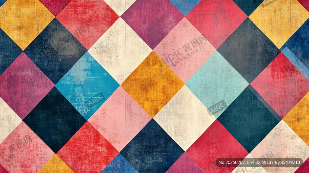 色块拼花背景