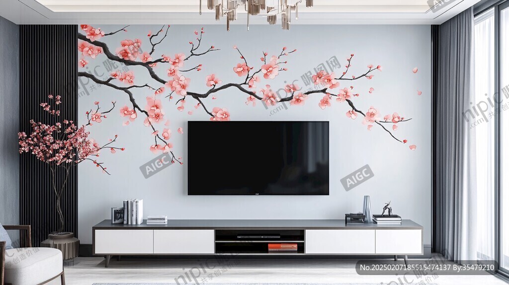 梅花轻奢背景墙