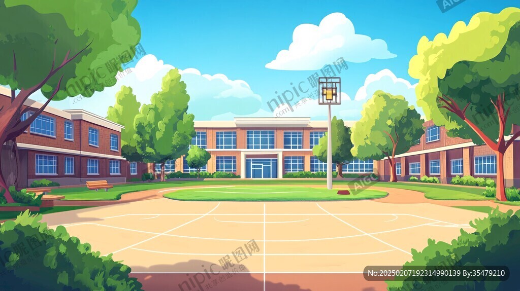 校园场景插画