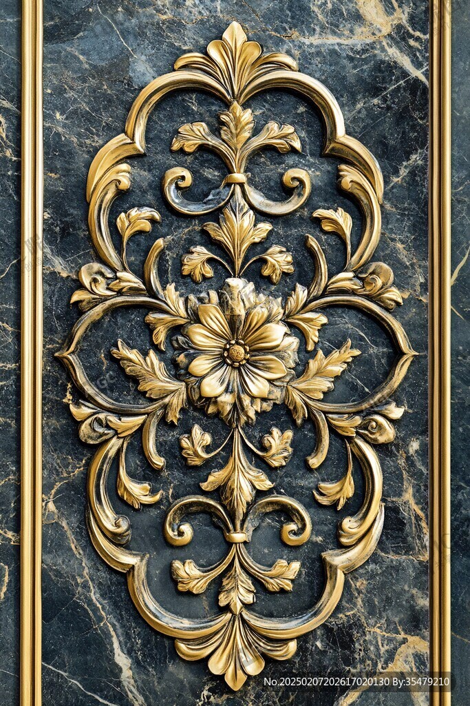金色奢华浮雕装饰设计