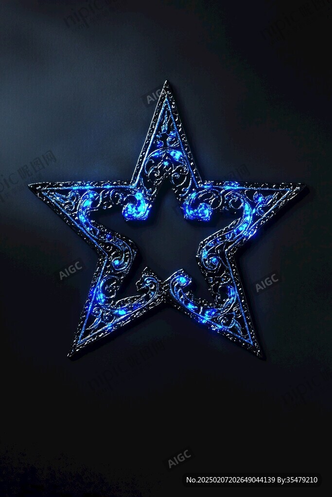蓝色星光字