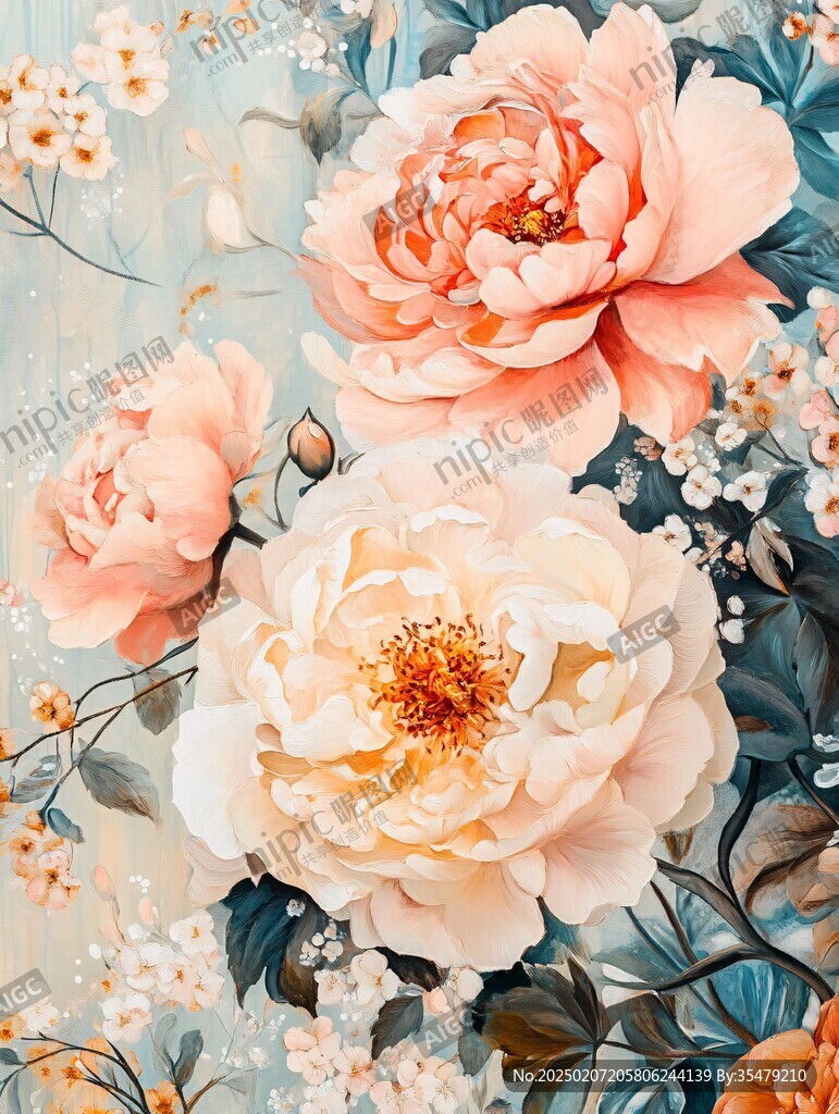 3d立体花卉牡丹